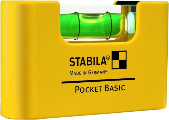 Stabila Pocket Rare Earth Spirit Level Mini Belt Clip Yellow