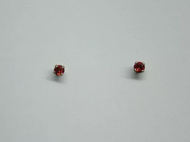 Sterling silver tiny 3mm Garnet stud earrings-studs, January Birthstone, garnets