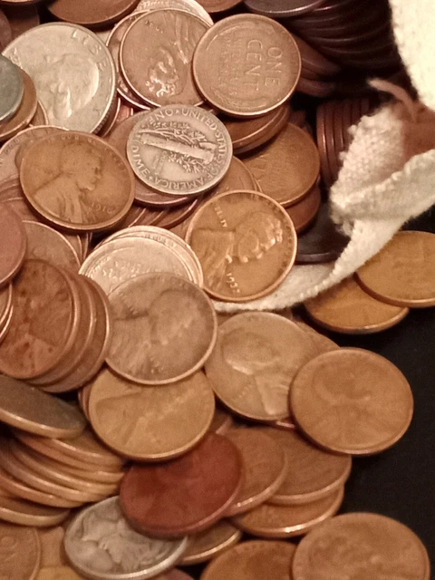 Lincoln wheat cent lot 24+ LBS pennies from old house Wheat Penny Vintage coins 21