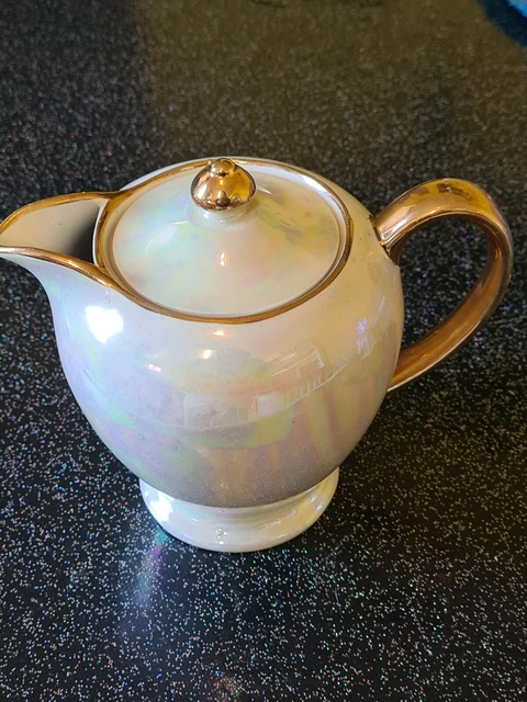 Sadler schillernd-Wasser/Milchkanne/Kaffeekanne-Creme/weiß-VINTAGE/ANTIK ~ Geschenk ~