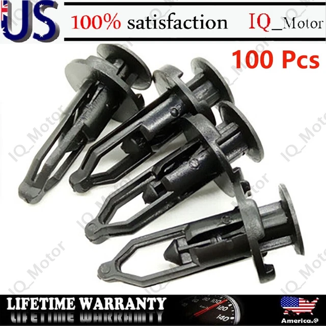 100 Pcs Push Type Retainers Bumper Retainer Clips  Hole for Toyota Lexus 9mm