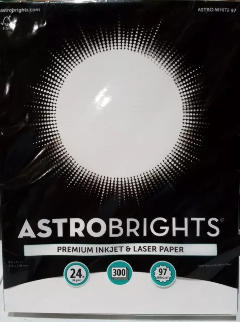 NWT AstroBrights Premium Inkjet & Laser Paper. 300 Pages, 24lbs & 97 Bright.