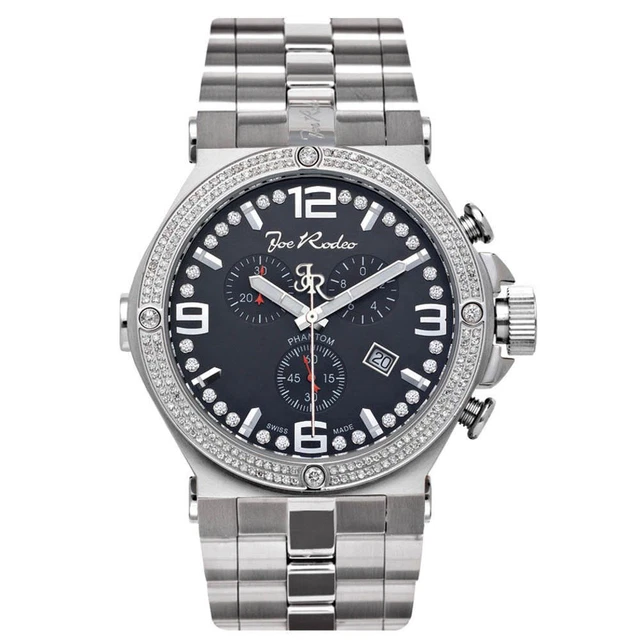 Joe Rodeo Diamond Men's Watch - PHANTOM silver 2.25 ctw