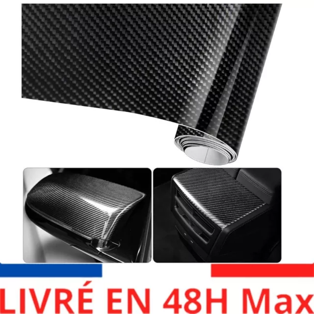 Anpro 6D Film Autocollant Étanche de Voiture Adhésif Vinyle en Fibre de Carbone