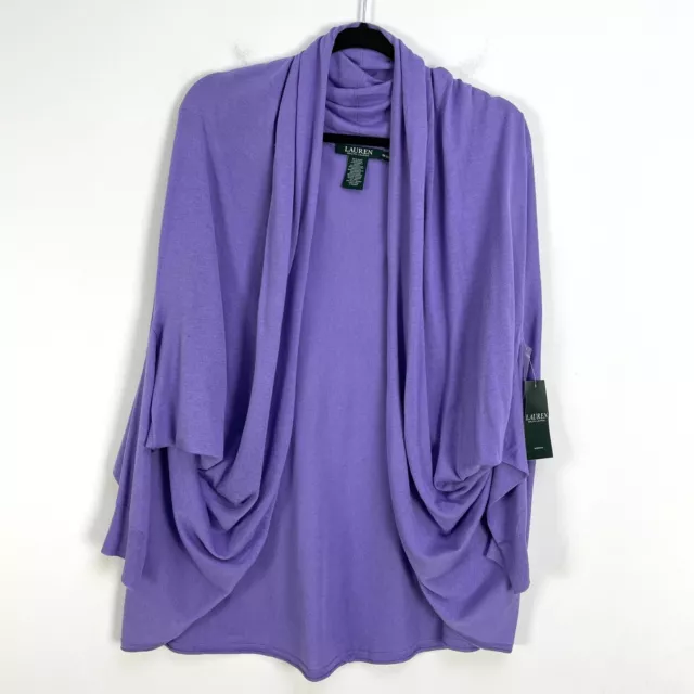 NEW $145 Lauren Ralph Lauren Womens Size OS Purple Cocoon Cardigan Sweater