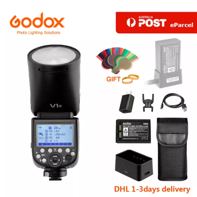 Godox V1- C /S /N /F 2.4G TTL HSS Round Head Camera Flash Speedlite with Battery