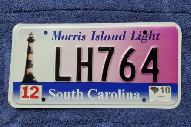 South Carolina 2010 license plate, Morris Island Light, Lighthouse EX Condition!