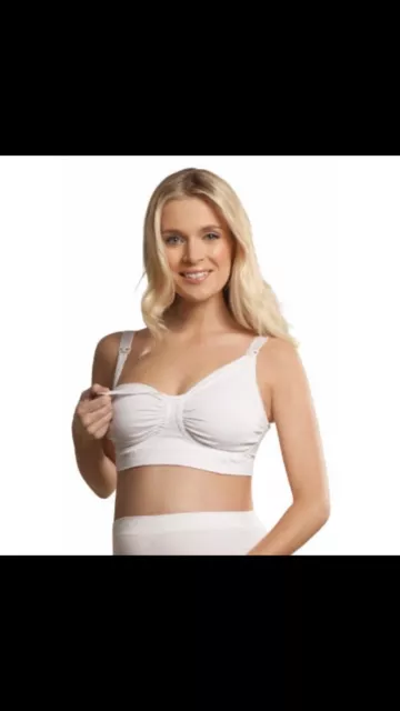 NEU Carriwell Seamless Nursing Bra Still-BH Weiß Gr. S Nahtlos mit Verlängerung