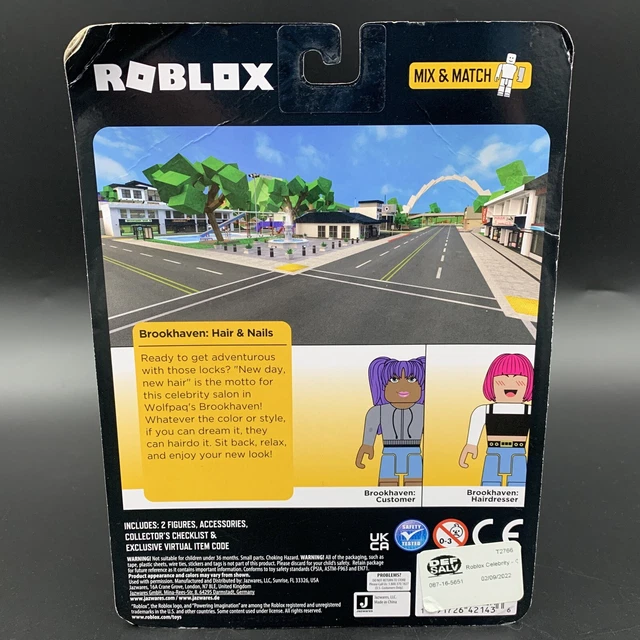 ROBLOX ACTION BROOKHAVEN Hair & Nails Figure Playset + Nail Polish Backpack NEW £11.85 PicClick UK