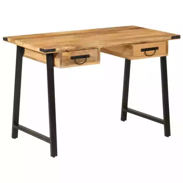 Bureau avec tiroirs 105x55x70 cm bois de manguier massif et fer vidaXL