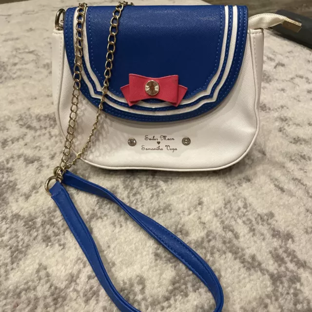 Samantha Vega Sailor Moon Blue White Satchel Chain Small Purse EUC!