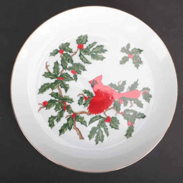 Lefton China Cardinal Plate Holly & Berry