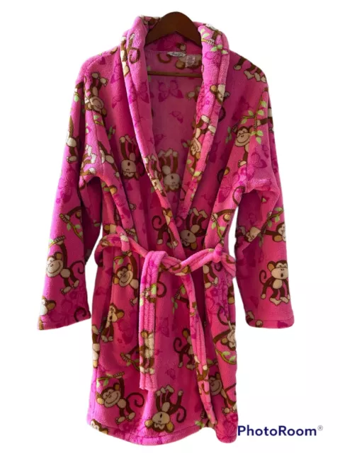 Lady Girls Lounge Robe Pajamas Size S M Monkey Pink Sleepy Time