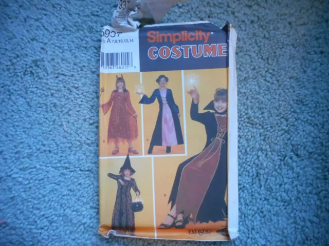 Simplicity 5937 girls costumes, devil, witch, etc. Sizes 7-14 UNCUT (P)