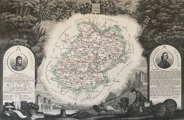 Carte Originale De La Manche (Normandie) 1850 - Gravure Classique 47x33.3 Cm