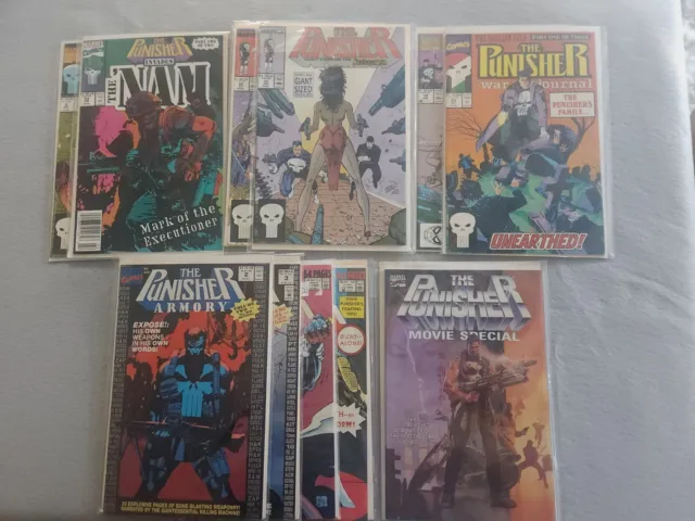 The Punisher Marvel lot of 11 comics mixed series Armory, War Zone, War Journal