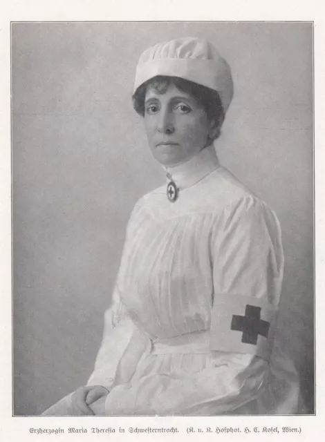 Ritratto 1915, arciduchessa Maria Teresa in costume da sorella prima guerra mondiale