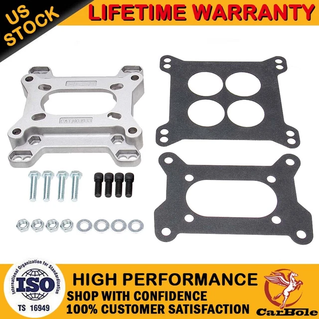 UNIVERSAL CARB CARBURETOR Adapter 2bbl to 4bbl Kit 4Bolt 2 Barrel to 4