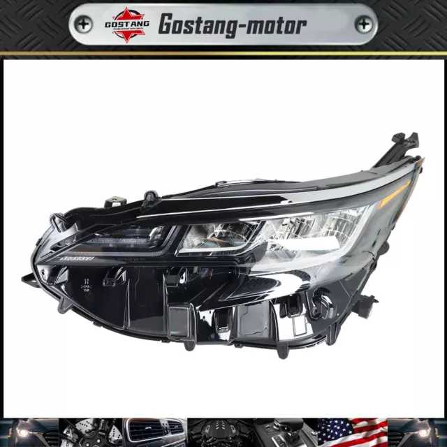 Driver/Left Side Headlight Assembly LED Black For 2021-2022 Toyota Sienna LE XLE