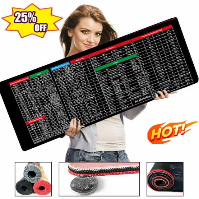 1x Hot Key Extended Large Anti Slip Gaming Mouse Pad Computer Keyboard Mat 2024