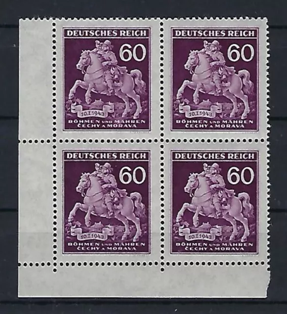 DR 1943 - Böhmen u. Mähren - Mi. 113 ** 4-er Bl. EUL s. Abb. u. Beschr.