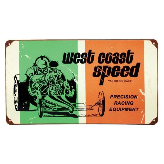 West Coast Speed Vintage Tin Sign