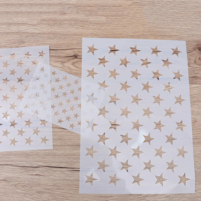 3pcs Star Stencil Hollow Painting Stencils   Reusable American Flag Template