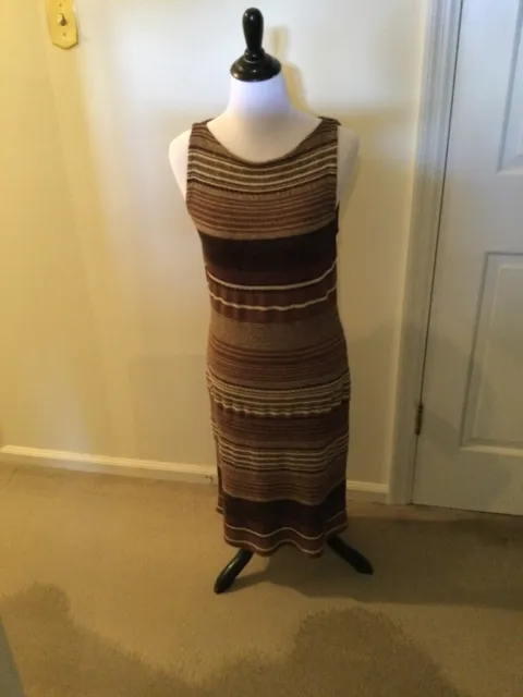 Ralph Lauren Striped Linen Blend Knit Sleeveless Dress Size Pl Nwt