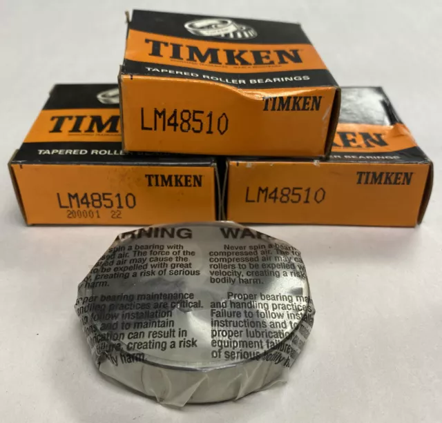 Timken,LM48510,Roller Bearing Cup Lot Of 3 NOS