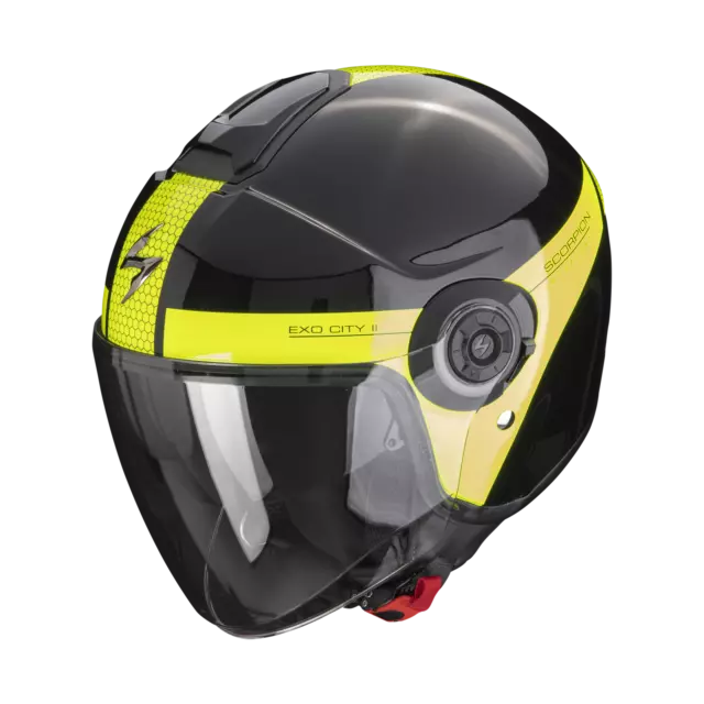 Scorpion Exo-City II Short Metal Black-Neon Jaune Casque Jet -  Livraison gra...