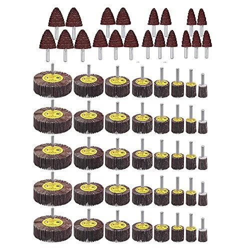 60 Pack 1/4" Abrasive Flap Wheel Sander Rocaris 80 Grit Aluminum Oxide Flap W...