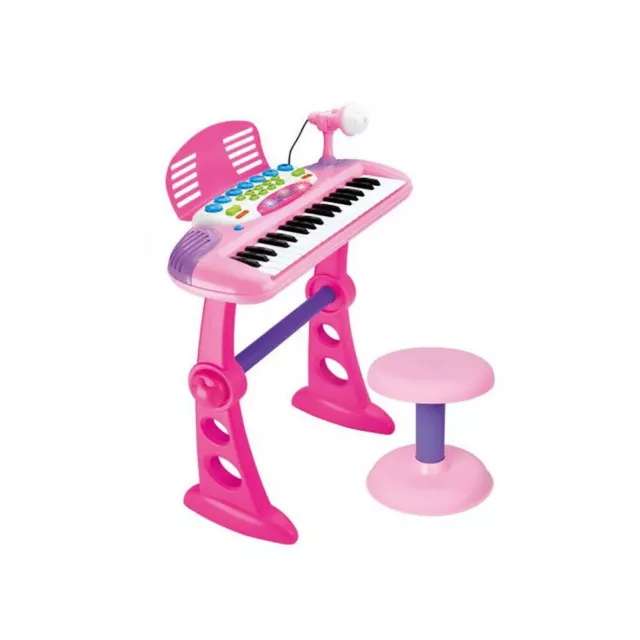 Children Child Kid Electronic Keyboard with Stand Musical Instrument Toy, Pink