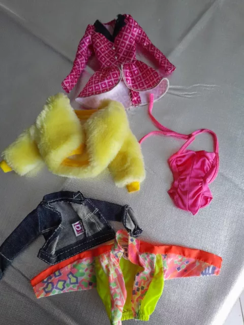 Lot 5 Vetements Poupee Mannequin Barbie Mattel Blousons Vestes Maillot De Bain