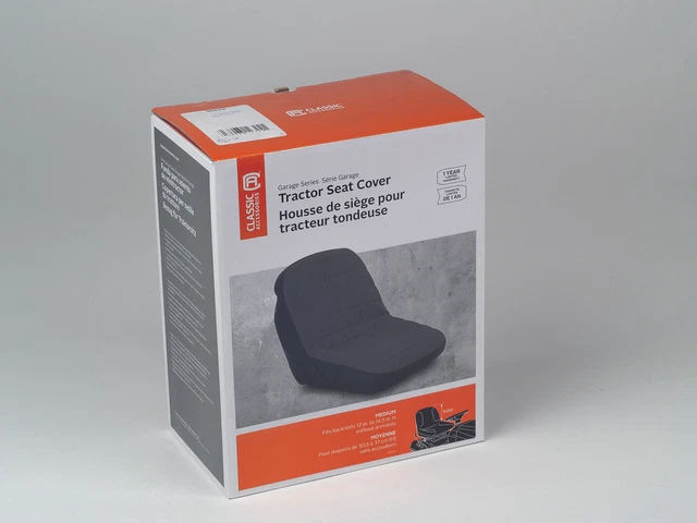 Housse De Siège Pour Tondeuse/tracteur - Imperméable, Dimensions 38x28 Cm - Gris, Avec Poche