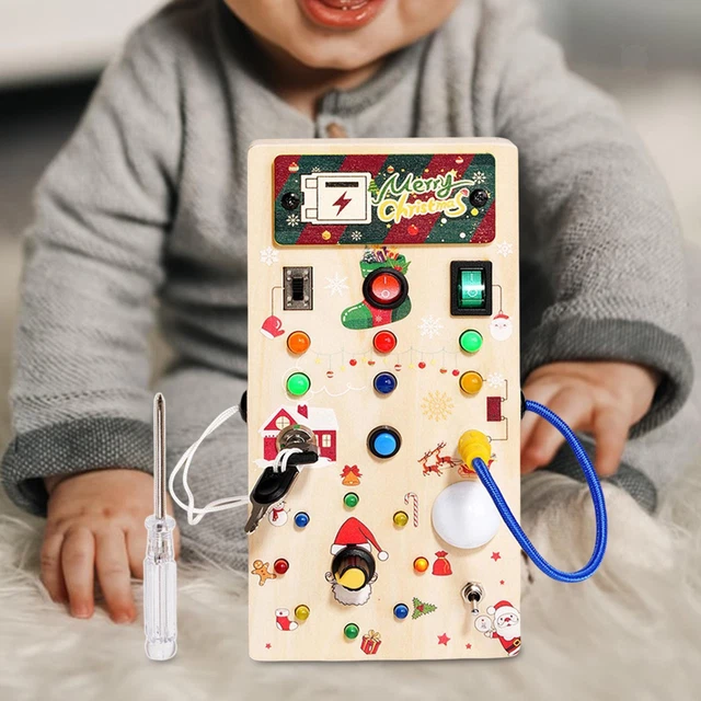 Busy Board Montessori Lumineux – Interrupteur DIY – Couleurs Et Éclairage – Développement Cognitif – Dès 3 Ans