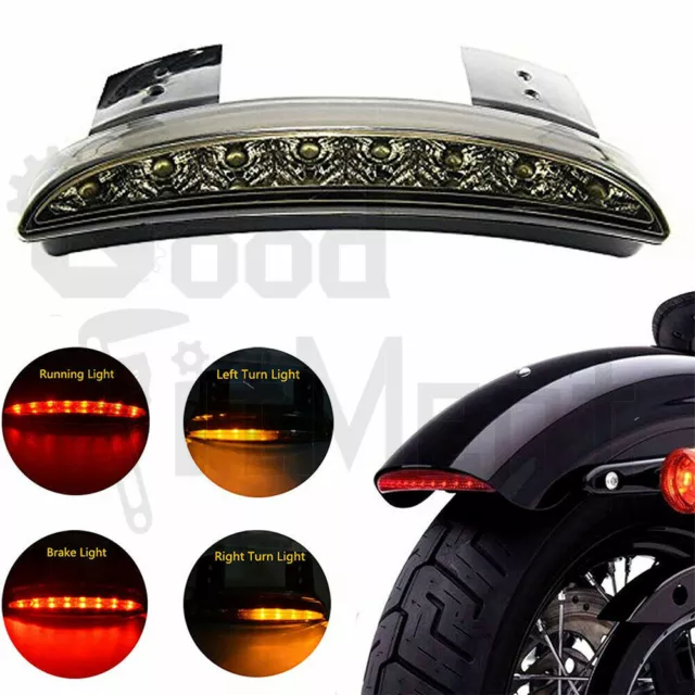 Motorcycle LED Rear Fender Edge Turn Signal Brake Tail Light For Harley Davidson