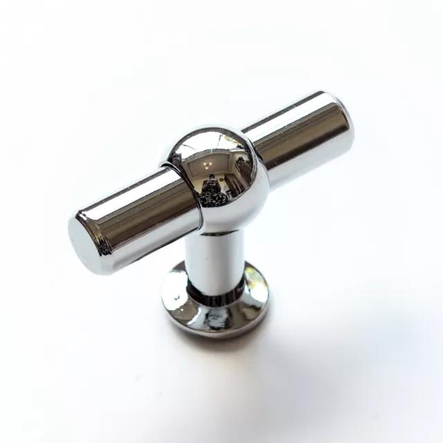 Chrome Kitchen Cupboard Knob Polished Cabinet Handle Door Drawer Furniture T Bar