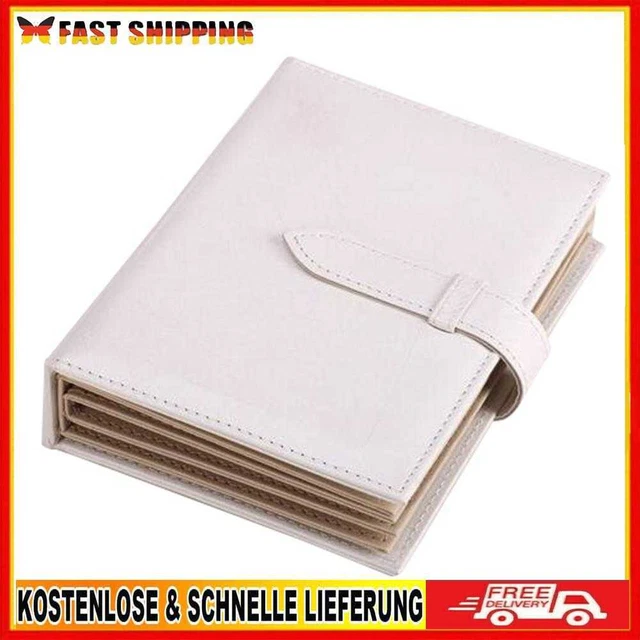 PU Leather Portable Stud Earring Collection Jewelry Book Storage Bag(White)
