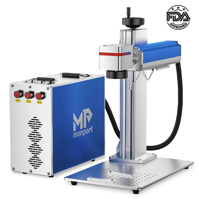Monport 50W 12x12 in. Fiber Laser Engraver Metal Steel Engraving Marking Machine