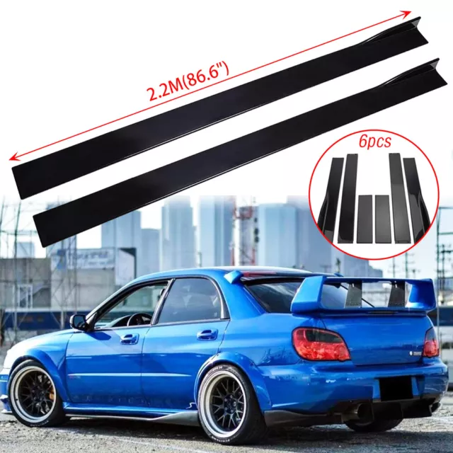 86.6'' /2.2M Side Skirt Extension Rocker Panels Lip For Subaru Impreza /WRX STI