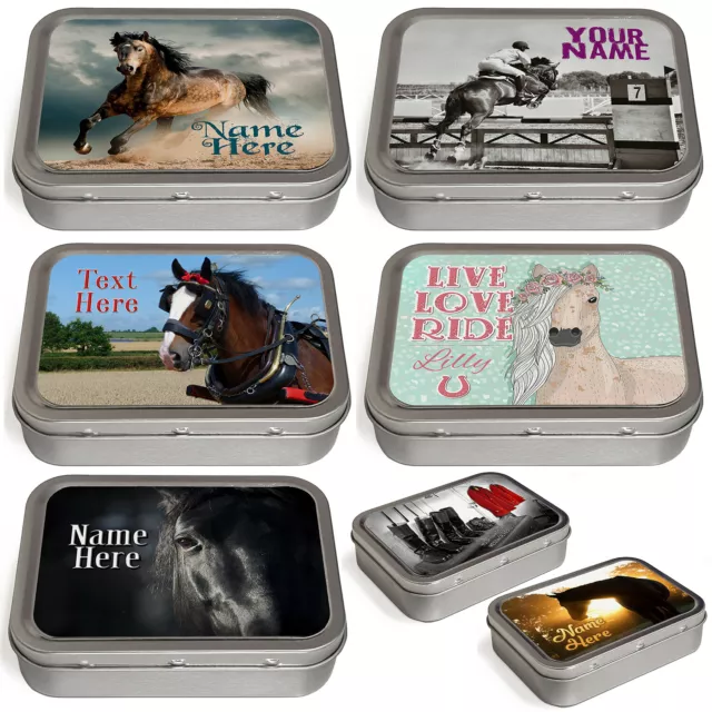 Personalised Tobacco Tin Horse 2oz Baccy Pill Storage Cigarette Birthday Gift