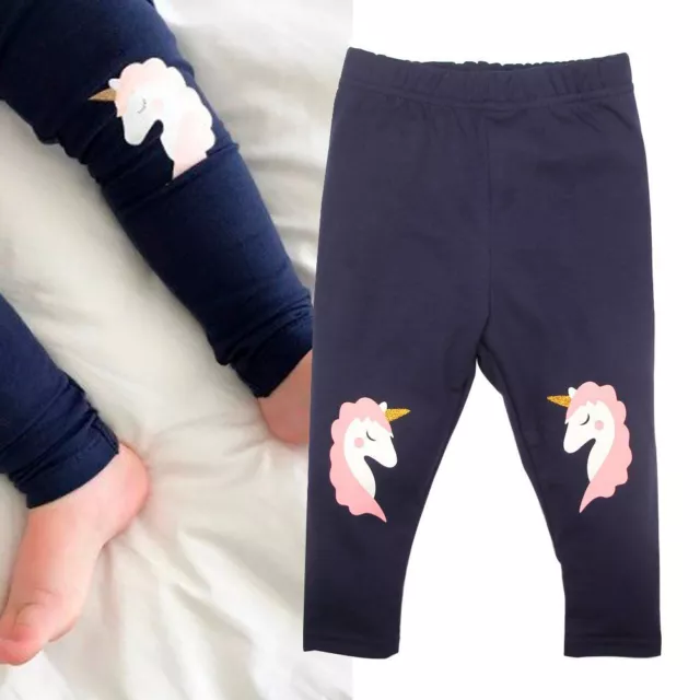 Winter Kids Boys Girls Baby Trousers Leggings Unicorn Printed Cotton Pants