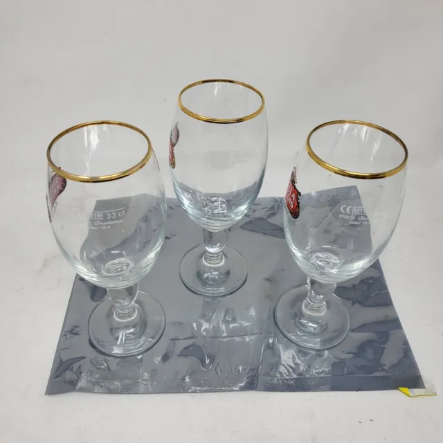 STELLA ARTOIS BELGIUM Beer Chalice Glass Goblet Set of 3 s1 £9.85 ...