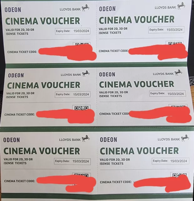 Odeon cinema tickets Milton KEYNES❤️❤️❤️ Free Delivery For City Center