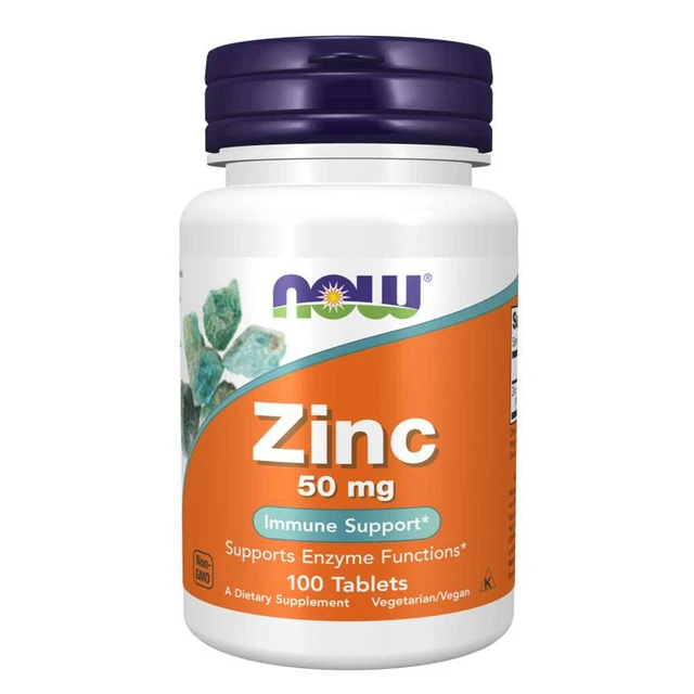 Now Foods Cinc 50mg 100 Pastillas Vegan Cinc Suplemento Alimenticio Suplemento