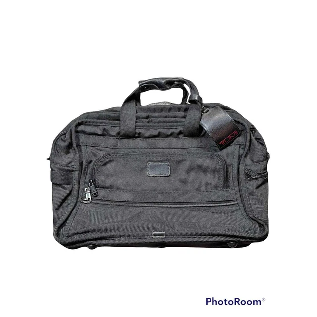 Tumi Alpha Black Ballistic Nylon 17” Briefcase #225D3 Messenger Briefcase Bag
