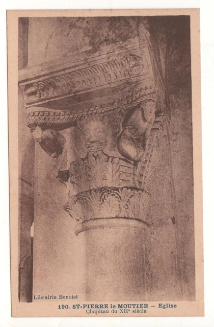 CPA 58 - SAINT-PIERRE le MOUTIER : ÉGLISE - CHAPITEAU XIIe (NIÈVRE) - NON ÉCRITE
