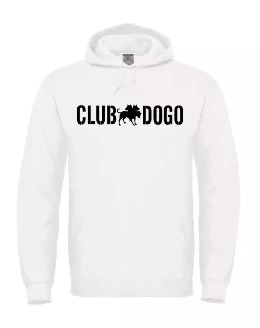 Felpa con cappuccio CLUB DOGO gue pequeno bianca o nera unisex uomo donna