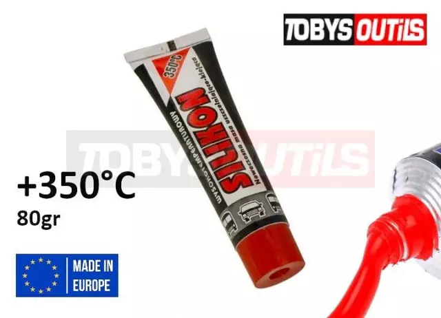 Pâte à joint haute température silicone d'étanchéité moteur ROUGE +350°C 80ml