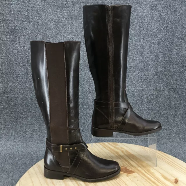 Steven By Steve Madden Boots Womens 5.5 W Sydnee Tall Riding Brown Leather